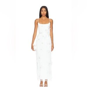 Revolve Dahlia Midi Dress in Ivory